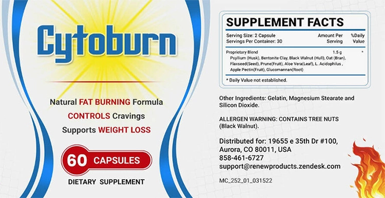 Cytoburn Supplement Facts