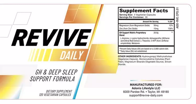 Revive Daily Ingredients
